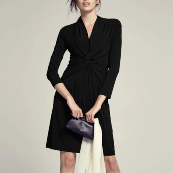 MM Lafleur Dresses & Skirts - M.M. Lafleur Women Blair Twist Front Dress Size 8 Black Career Office Business